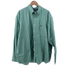Ralph Lauren "The Blake" Button Up Shirt XXL Green Gingham Soft Cotton